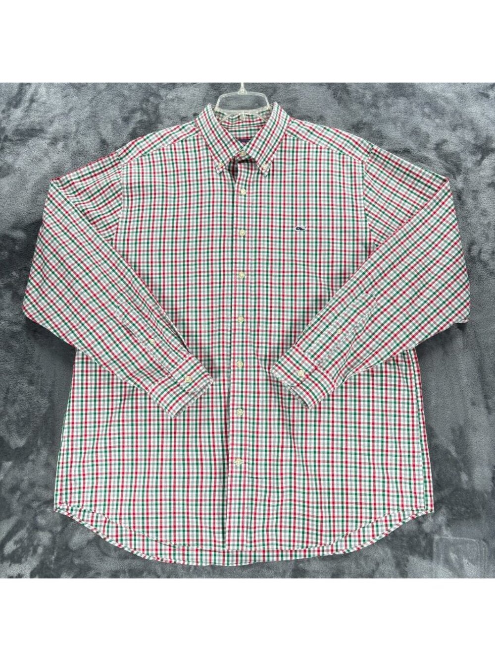 Vineyard Vines Christmas Colors Slim Fit Whale Shirt Button Up Men XL Prep